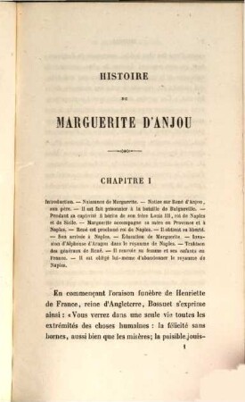Histoire de Marguerite d'Anjou, reine d'Angleterre : (Mit 1 Titelbild)