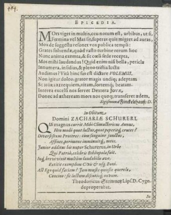 Mors viget in multis, ceu notum est, urbibus, ut si, [...]