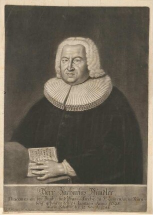 Zacharias Händler, Schaffer bei St. Lorenz; geb. 24. Januar 1698