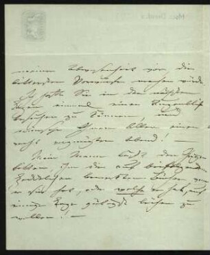 Brief von Clara Schumann an Lida Bendemann : Brief von Clara Schumann an Lida Bendemann Brief vor 1854 (Seite 2) Dresden: SLUB Mscr.Dresd.s.1249