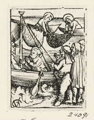 Jesus am See Tiberias, Blatt 29 aus: "Postilla Guillermi super Epistolas et Euangelia", Basel 1515