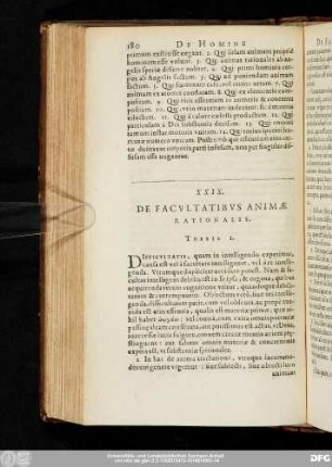 XXIX. De Facultatibus Animae Rationalis.