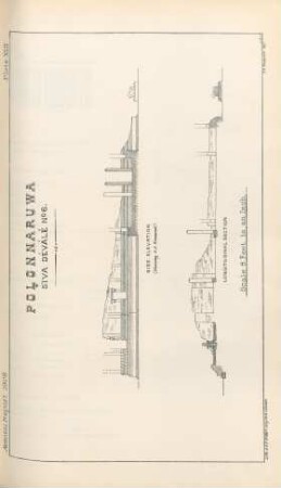 Plate XVII. Polonnaruwa. Siva Déválé No 6. Side elevation. ...