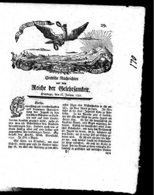 Julius, 1751. Neun und zwanzigstes Stück