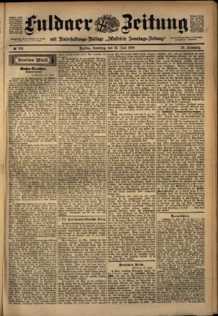 Zweite Ausgabe vom Samstag, den 18. Juni 1898.