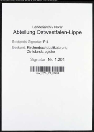 Zivilstandsregister der Stadt Iserlohn (G 1811). (Gemeinde: Iserlohn, Stadt)