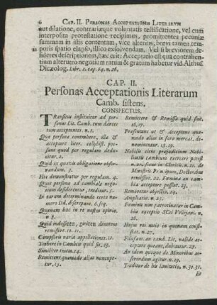 Cap. II. Personas Acceptationis Literarum Camb. sistens.