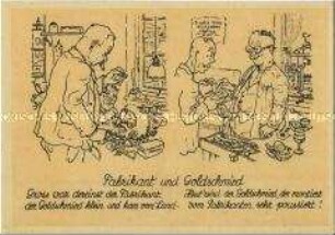 Karikatur aus der Nachkriegszeit zum Thema Handwerk