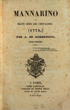 Mannarino ou Malte sous les chevaliers : (1775), 1