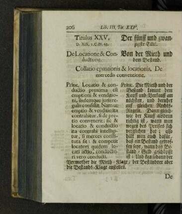 Titulus XXV. De locatione & conductione.