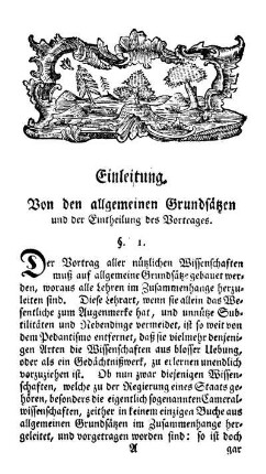 Einleitung. Von den allgemeinen Grundsätzen und der Eintheilung des Vortrages.