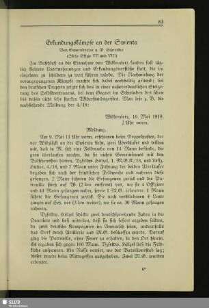 Erkundungskämpfe an der Swienta