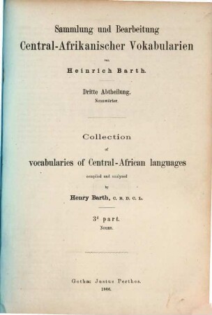 Sammlung und Bearbeitung Central-Afrikanischer Vokabularien. 3, Nennwörter