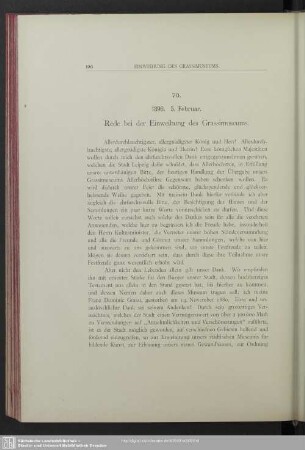 70. 1896. 5. Februar. Rede bei der Einweihung des Grassimuseums