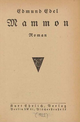 Mammon : Roman