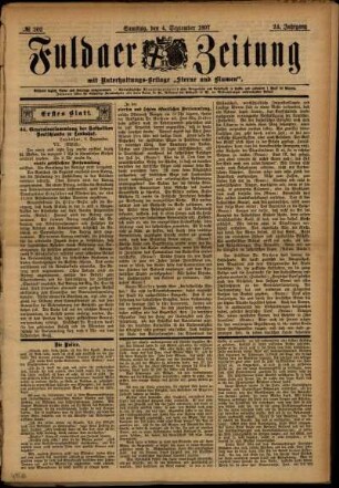 Erste Ausgabe vom Samstag, den 04. September 1897.