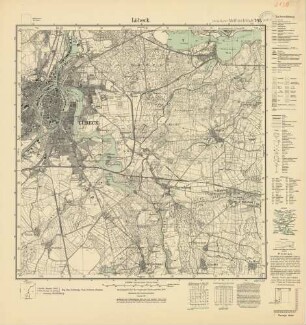 2130 (alte Nr.: 747) Lübeck, Meßtischblatt (4cm - Karte)
