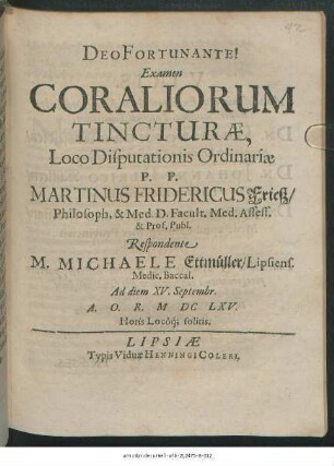 Examen Coraliorum Tincturae