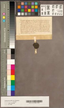Die Kölner Bürgerin Elisabeth vamme Plaise quittiert Herzog Wilhelm über zehn Gulden Leibrenten.