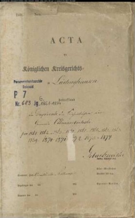Kirchenbuchduplikate der Katholischen Gemeinde Ottmarsbocholt (Geburten 1861-1874). (Gemeinde: Ottmarsbocholt, Katholische Gemeinde)