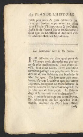 Des Normands vers le IX Siécle