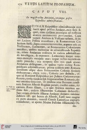 Caput VIII: De magistratibus Antiatum, corumque prisca Reipublicae administratione