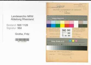 Entnazifizierung Fritz Grothe , geb. 29.01.1893 (Polizist)