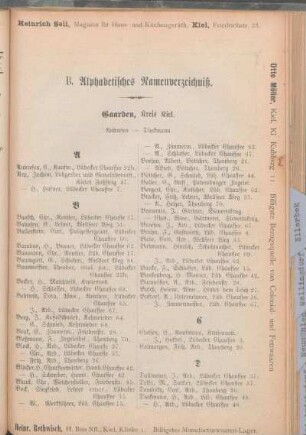 B. Alphabetisches Namenverzeichniß.