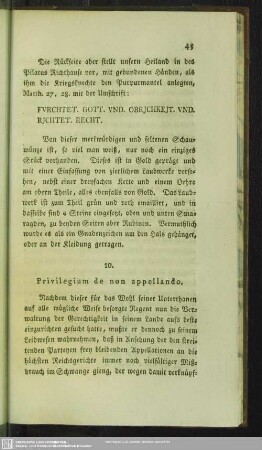 10. Privilegium de non appellando