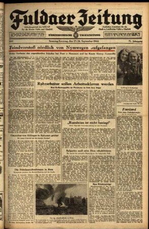 Ausgabe vom Samstag, den 23. September 1944.