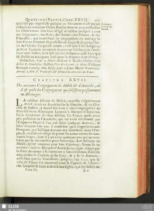 Chapitre XXVII. Des anciennes Congregations de Molck & d’Autriche, où il est parlé des Congregations qui subsistent presentement en Allemagne