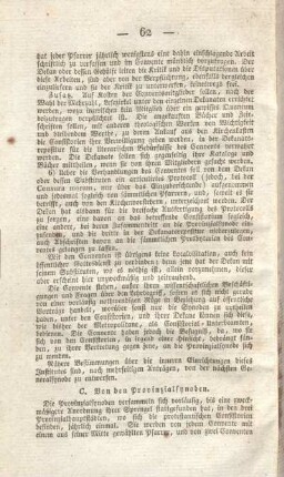 C. Von den Provinzialsynoden.