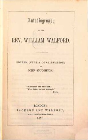Autobiography : Edited (with a continuation) by John Stragthon