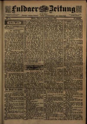 Erste Ausgabe vom Mittwoch, den 31. Dezember 1902.