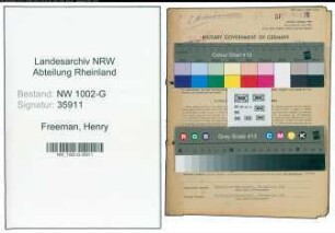 Entnazifizierung Henry Freeman, geb. 11.09.1902 (Uebersetzer)
