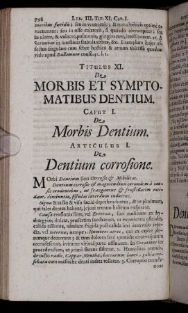 Titulus XI. De Morbis Et Symptomatibus Dentium