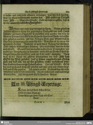 Am III. Pfingst-Feyertage