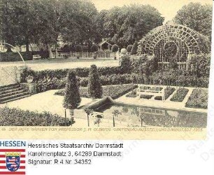 Darmstadt, Gartenbauausstellung 1905 / Roter Garten von Prof. J[oseph] M[aria] Olbrich (1867-1908)