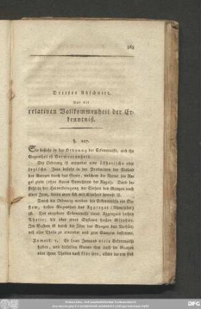 Dritter Abschnitt. Von der relativen Vollkommenheit der Erkenntniß.