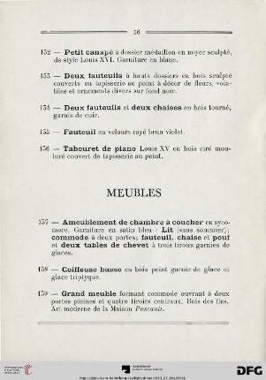Meubles (Nr. 137-167)