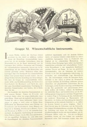 Gruppe XI. Wissenschaftliche Instrumente