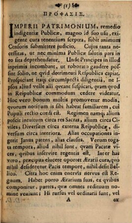 In patrimonium imperii disquisitio politica