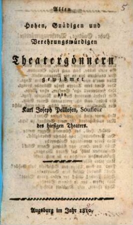 Augsburger Theater-Journal. 1809/10 = 5