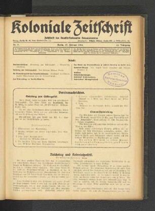 Reichstag und Kolonialpolitik.