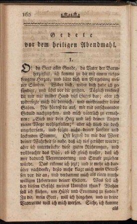 Gebete vor dem heiligen Abendmahl