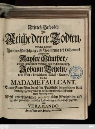 Gespräch 3: Gespräch Jm dem Reiche der Todten ...