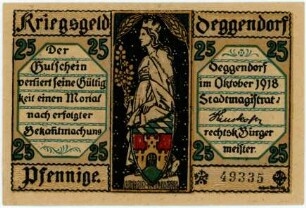 Geldschein / Notgeld, 25 Pfennig, 10.1918
