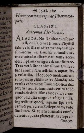 Classis I. Anatomia Herbarum