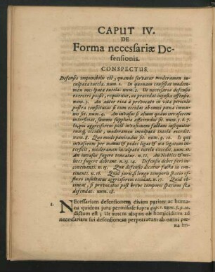 Caput IV. De Forma necessariae Defensionis.