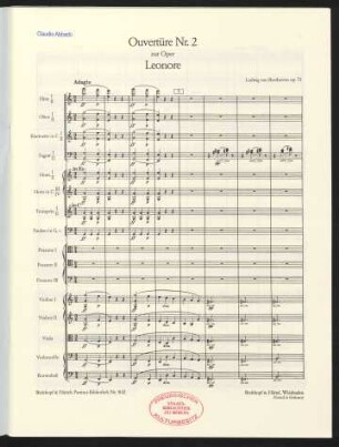 Ouvertüre Nr. 2 zur Oper Leonore : op. 72